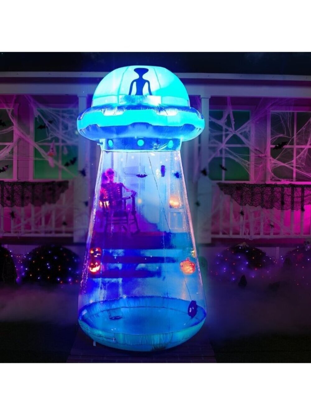 9 FT Tall Halloween Inflatable Outdoor Decorations UFO Blow Ups Decor for Yard